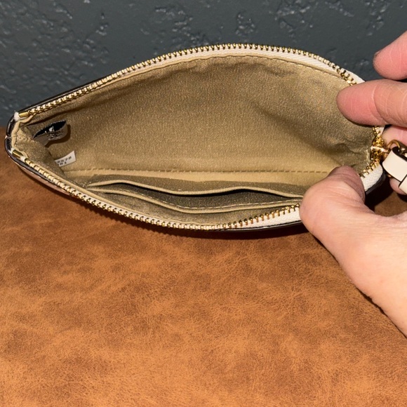 Coach White Strawberry Print Wristlet with Gold Logo - Picture 3 of 8